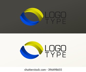 Abstract colorful circle loop Logo template. Corporate icon such as logotype. Creative stock vector template. easy to use
