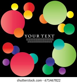Abstract colorful circle on black Background Vector template