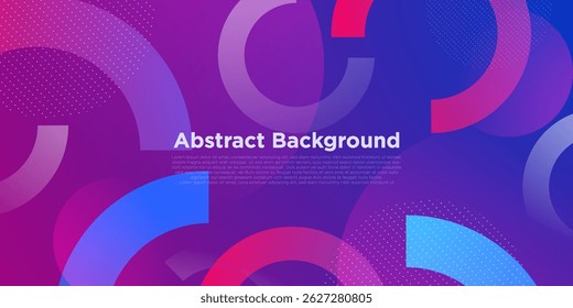 Abstract colorful circle pattern on purple background. Simple and trendy design. Cool editable background. Eps10 vector	