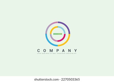 abstract colorful circle, rings logo design template