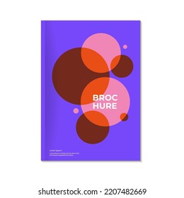 Abstract colorful circle shapes on blue background  Brochure, leaflet, cover template design. Annual report