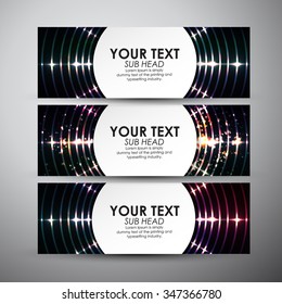 Abstract colorful circle shining pattern. Vector banners set background. 