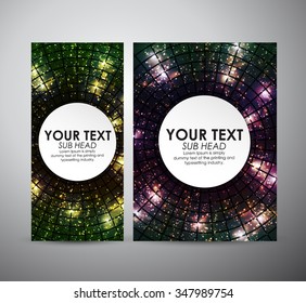 Abstract colorful circle shining pattern. Brochure business design template or roll up. Vector illustration