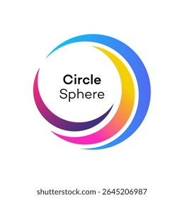 Vetor de gradiente do design do logotipo da esfera do círculo colorido abstrato