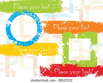 abstract colorful circle, square background, vector illustration