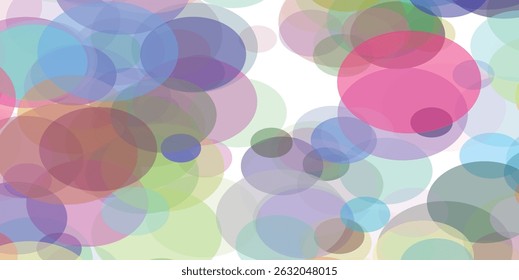 Abstract colorful circle transparent background design.