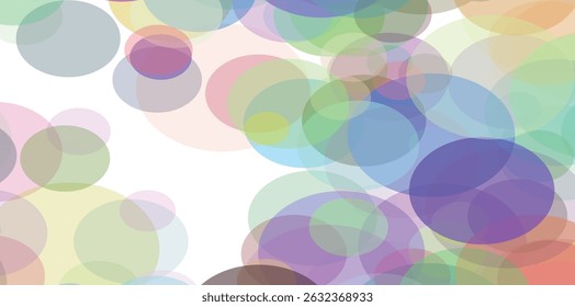 Abstract colorful circle transparent background design.