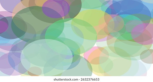 Abstract colorful circle transparent background design.