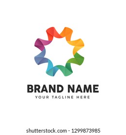abstract colorful circle vector icon logo design