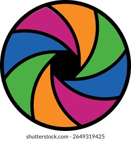 Abstractas Ilustración vectorial de círculo colorido con 6 segmentos: diseño infográfico moderno para presentación o logotipo