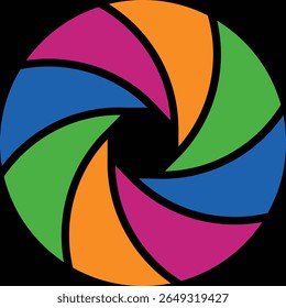 Abstract Colorful Circle Vector Illustration with 6 Segments – Modern Infographic Design for Presentation or Logo