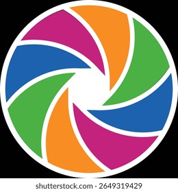 Abstractas Ilustración vectorial de círculo colorido con 6 segmentos: diseño infográfico moderno para presentación o logotipo