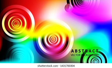 abstract colorful circles background with gradient color - vector
