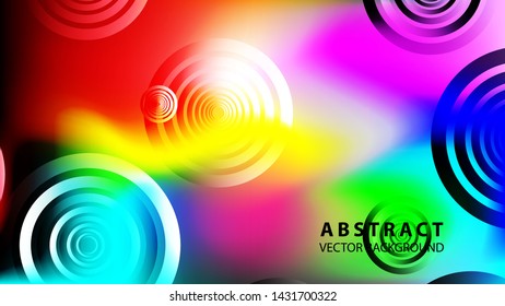 abstract colorful circles background with gradient color - vector
