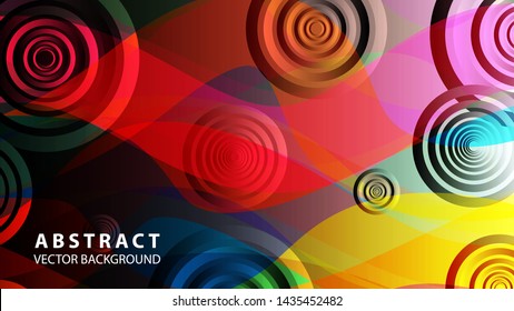 abstract colorful circles background with gradient color - vector