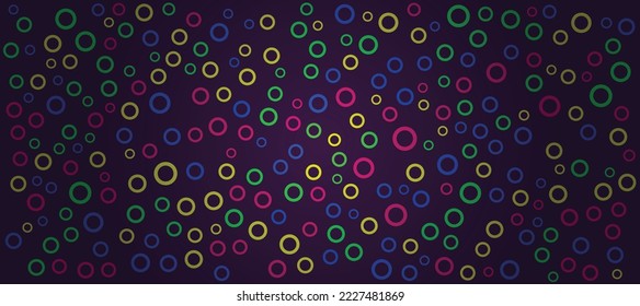 Abstract Colorful Circles background  on dark background