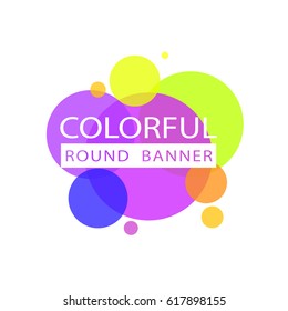 Abstract colorful circles background for round banner tamplate. Vector illustration