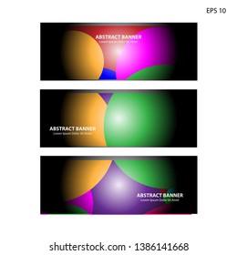 Abstract colorful circles background. Colorful smooth banner template - Vector