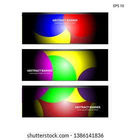 Abstract colorful circles background. Colorful smooth banner template - Vector