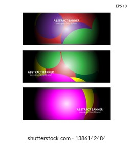 Abstract colorful circles background. Colorful smooth banner template - Vector