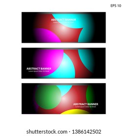 Abstract colorful circles background. Colorful smooth banner template - Vector