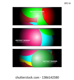 Abstract colorful circles background. Colorful smooth banner template - Vector