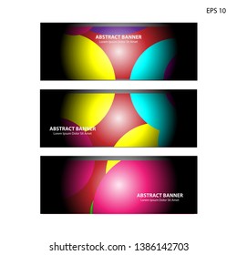 Abstract colorful circles background. Colorful smooth banner template - Vector