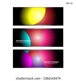 Abstract colorful circles background. Colorful smooth banner template - Vector