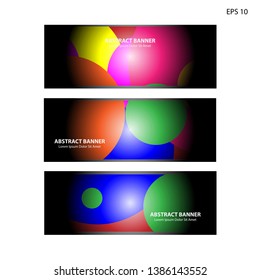 Abstract colorful circles background. Colorful smooth banner template - Vector