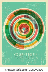 Abstract colorful circles background. Vintage grunge vector illustration. Eps10.
