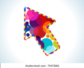 abstract colorful circles based cursor vector illustration