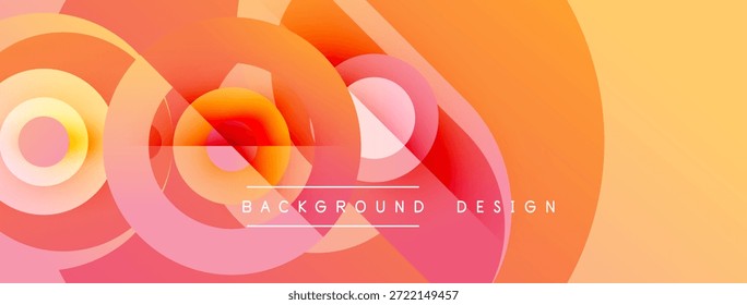 Abstractas círculos coloridos crean un fondo dinámico. Los tonos degradados se mezclan, formando un elemento de diseño moderno. El texto lee el diseño de fondo.
