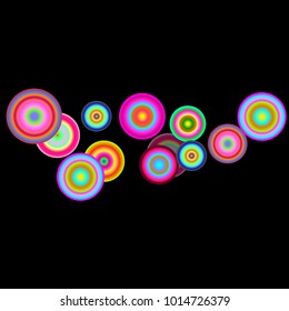 abstract colorful circles with dark background