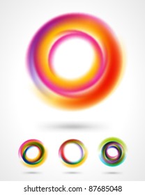 Abstract colorful circles design elements set. Eps 10.