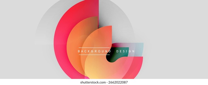 Abstract colorful circles overlap, creating dynamic visual effect. Background features gradient hues, modern design elements.