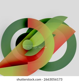 Abstrakte farbige Kreise überlappen sich und erzeugen einen dynamischen visuellen Effekt. Modernes Design mit Farbverläufen, geeignet für Hintergründe.