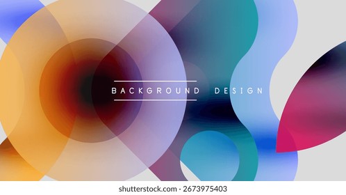 Abstrakte farbige Kreise überlappen sich und erzeugen einen dynamischen visuellen Effekt. Modernes Design für Hintergründe, Präsentationen.