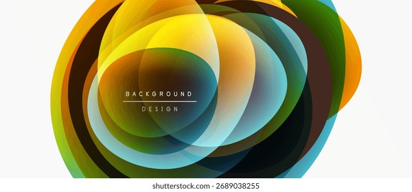 Abstractas círculos de colores se superponen, creando un efecto visual dinámico. Elemento de diseño moderno para fondos, presentaciones.