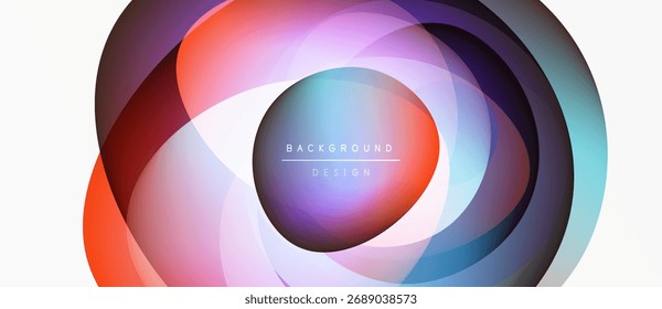 Os círculos coloridos abstratos se sobrepõem, criando um efeito visual dinâmico. Elemento de design moderno para fundos, apresentações.
