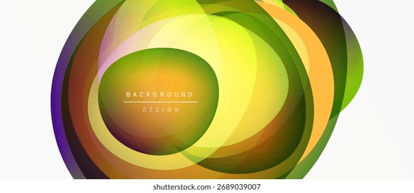 Abstract colorful circles overlap, creating dynamic visual effect. Background features gradients, text reads background design.