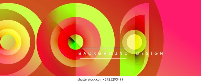 Os círculos coloridos abstratos se sobrepõem criando um efeito visual dinâmico. Matizes brilhantes se misturam, formando um design de fundo moderno.