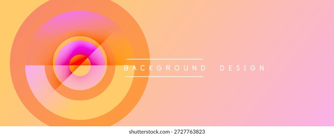 Abstractas círculos de colores se superponen, creando un fondo de degradado dinámico. Los tonos rosa, naranja y púrpura se mezclan suavemente. El texto lee el diseño de fondo.