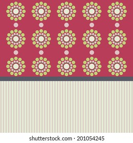 Abstract colorful circles retro style pattern with place for text 