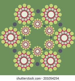 Abstract colorful circles retro style pattern 