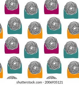 abstract colorful circles, round shapes geometric seamless pattern, endless repeatable vector illustration texture background