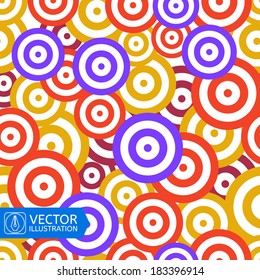 Abstract Colorful Circles Seamless Background. Vector