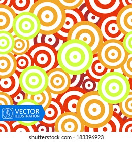 Abstract Colorful Circles Seamless Background. Vector
