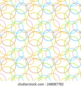 Abstract colorful circles seamless pattern.