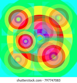 abstract colorful circles and square background
