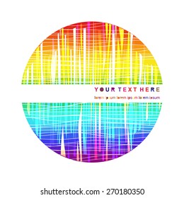 Abstract colorful circular background for your design. Rainbow background with vertical and horizontal stripes.